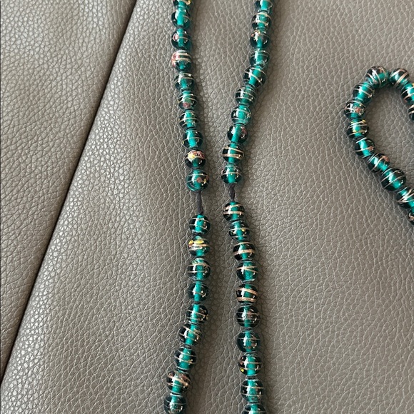 Vintage Hand Painted Glass 32” Necklaces - Picture 5 of 6